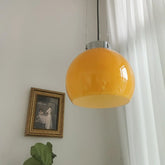 Gul Glas Cirkulär Modern Kedja Taklampa Design